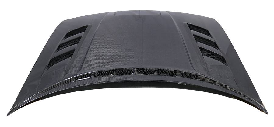 2008-2022 Dodge Challenger 2 doors TERMINATOR Style Double Sided Carbon Fiber Carbon Fiber Black Hood-3