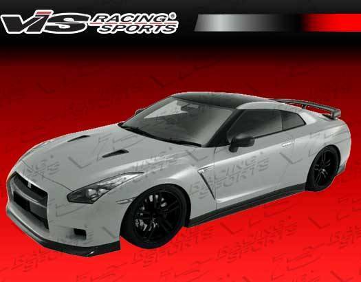 2009-2011 Nissan Skyline R35 GTR Double Sided Carbon Fiber Black Front Lip-2