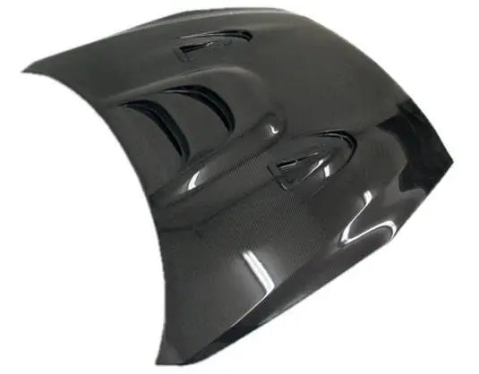 2009-2016 Nissan Skyline R35 GTR 2 doors MS Style Carbon Fiber Black Hood-1