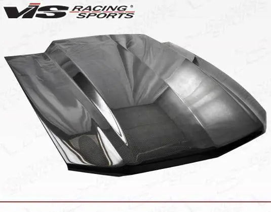 2010-2012 Ford Mustang 2 doors Cowl Induction Style Carbon Fiber Black Hood-1