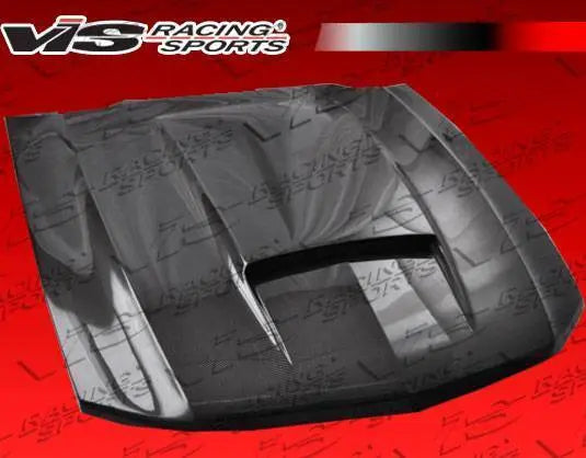 2010-2012 Ford Mustang 2 doors STALKER Style Carbon Fiber Black Hood-2