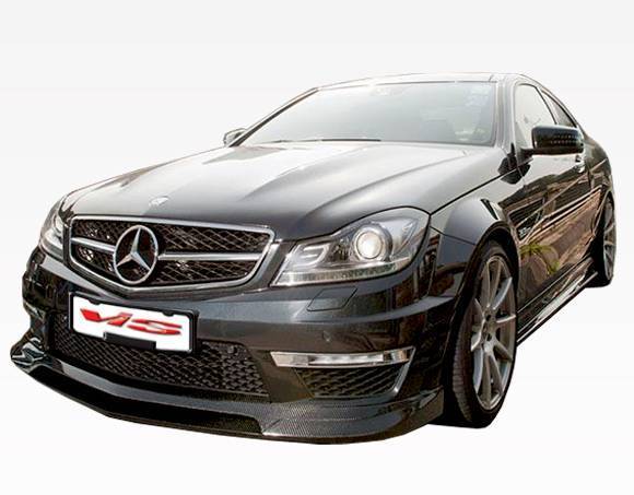 2012-2014 Mercedes C Class W204 C63 Carbon Fiber Black Front Lip-1