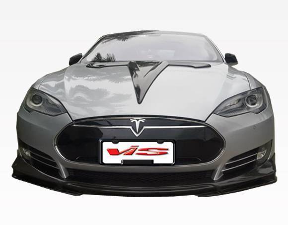 2012-2015 Tesla Model S Carbon Fiber Black Front Lip-1