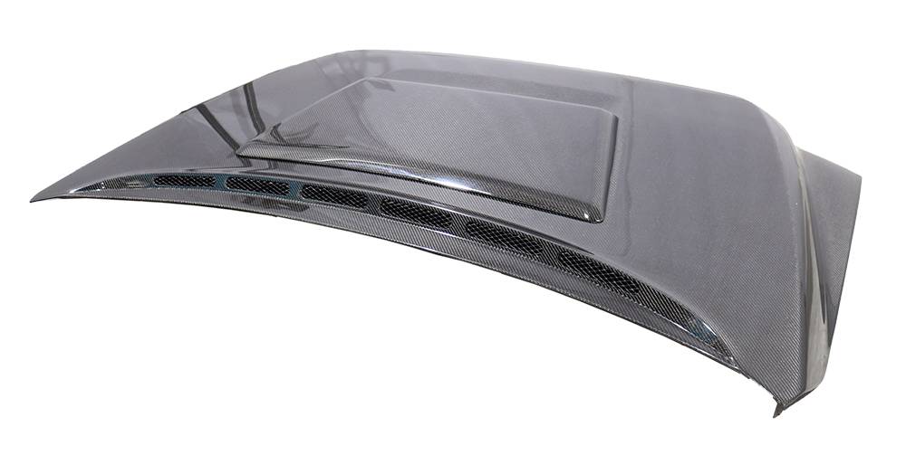 2014-2021 Toyota Tundra 2 doors 4 doors TECHNO R Style Carbon Fiber Black Hood-3