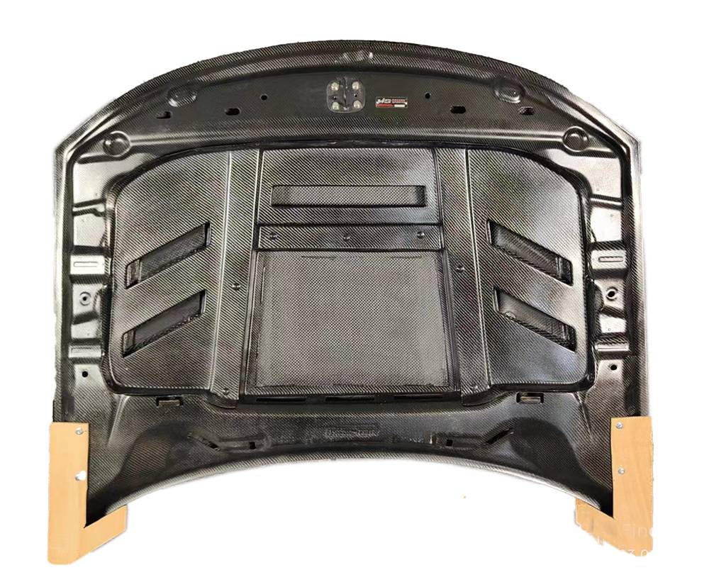 2015-2023 Dodge Charger 4 doors TERMINATOR Style Double Sided Carbon Fiber Carbon Fiber Black Hood-2