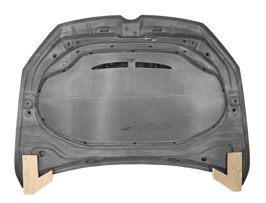 2015-2021 Volkswagen Golf 7 GTR Style Double Sided Carbon Fiber Carbon Fiber Black Hood-2