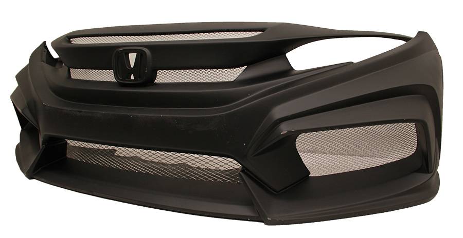 2016-2021 Honda Civic 4 doors Black Front Bumper-2