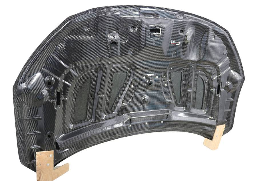 2017-2021 Honda Civic Type R Style Double Sided Carbon Fiber Carbon Fiber Black Hood-2