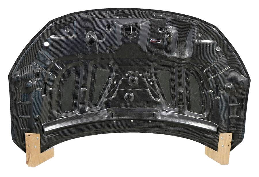 2017-2021 Honda Civic Type R Style Double Sided Carbon Fiber Carbon Fiber Black Hood-4