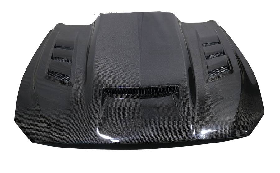2018-2023 Ford Mustang 2 doors TERMINATOR Style Carbon Fiber Black Hood-2