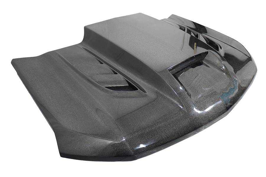 2019-2023 Chevrolet Silverado 2 doors 4 doors VTM Style Double Sided Carbon Fiber Carbon Fiber Black Hood-1