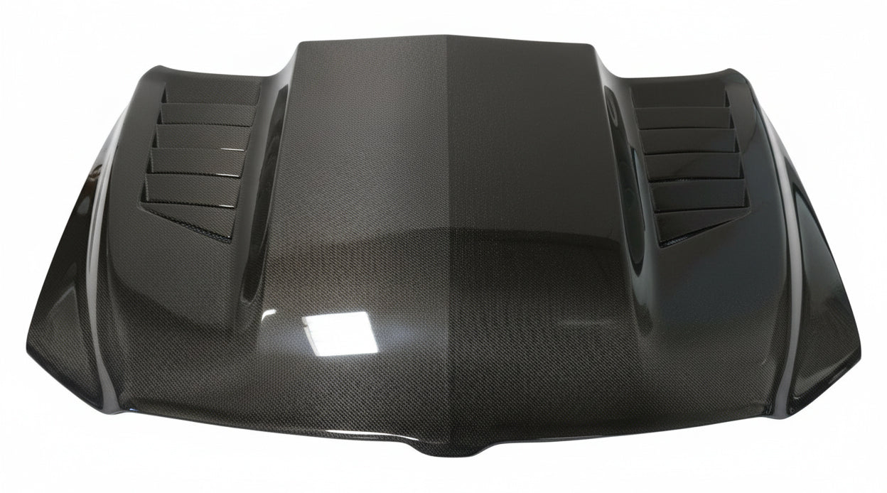 2019-2025 Dodge Ram 1500 2 doors 4 doors TMS Style Carbon Fiber Black Hood