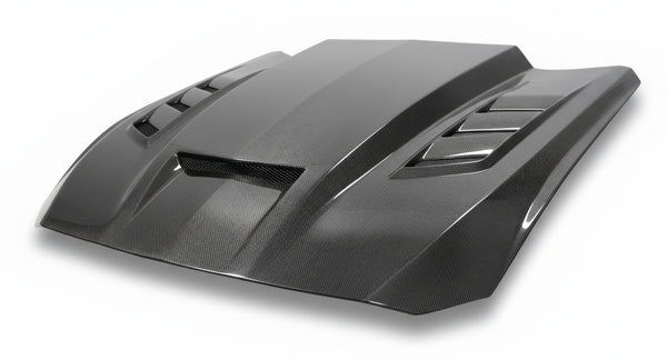 2024-2026 Ford Mustang 2DR Terminator Style Double Sided Carbon Fiber Hood