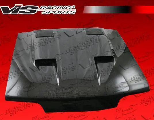 1987-1993 Ford Mustang 2 doors Marh 5 Style Carbon Fiber Black Hood-3