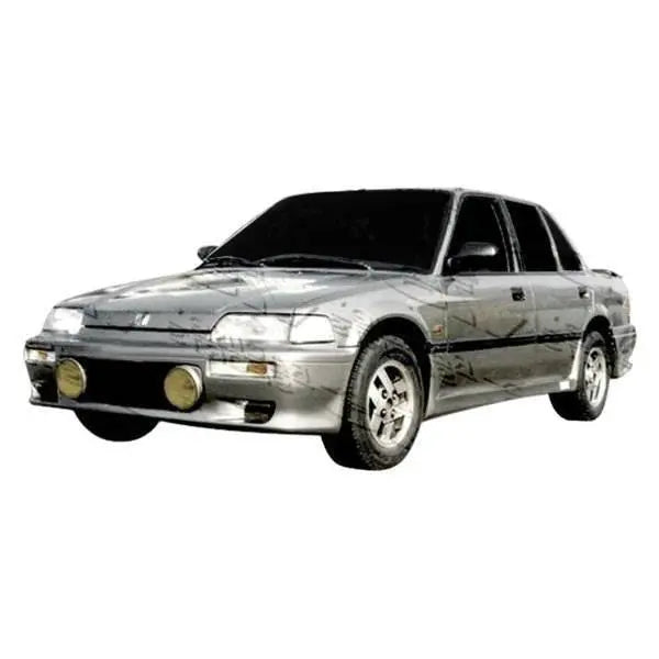 1988-1991 Honda Civic 4 doors TECHNO R Style FRP Primer Side Skirts-1