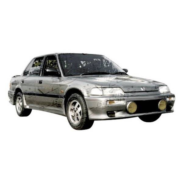 1990-1991 Honda Civic 4 doors TECHNO R Style FRP Primer Full Kit-1