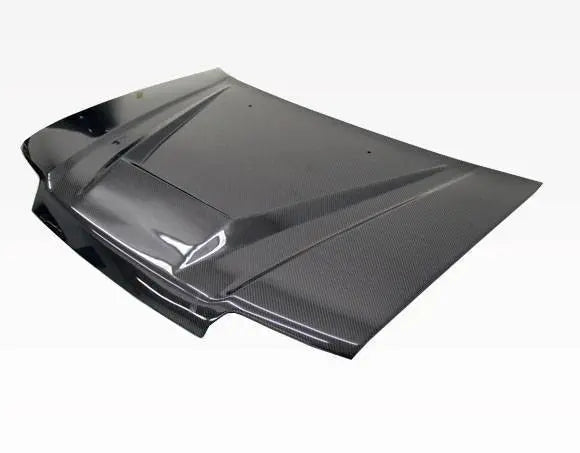 1988-1991 Honda Civic 4 doors INVADER Style Carbon Fiber Black Hood-2