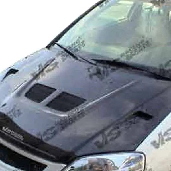 1988-1991 Honda Civic Hatchback EVO Style Carbon Fiber Black Hood-1