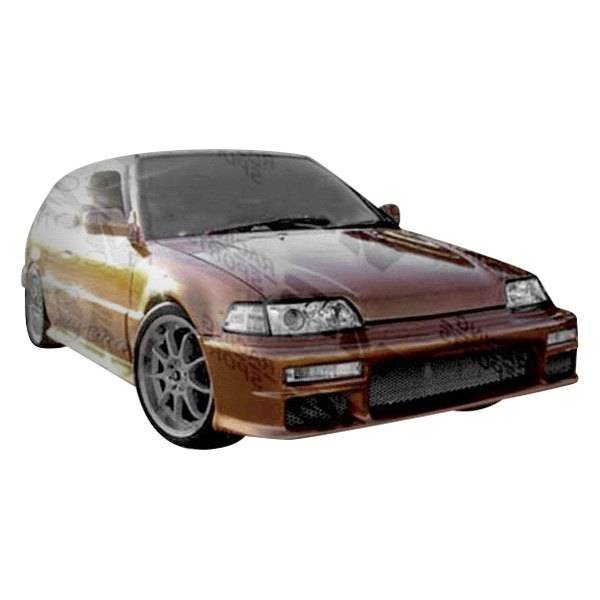 1988-1991 Honda Civic Hatchback TECHNO R Style FRP Primer Full Kit-1