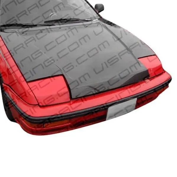 1988-1991 Honda Prelude 2 doors OEM Style Carbon Fiber Black Hood-2