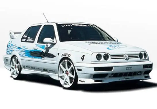 1993-1998 Volkswagen Jetta POLYURETHANE Black Side Skirts-1