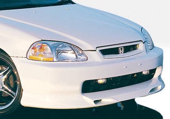 1996-1998 Honda Civic POLYURETHANE Black Front Lip-1