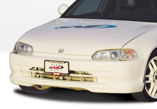 1992-1995 Honda Civic 4 doors POLYURETHANE Black Front Lip-1
