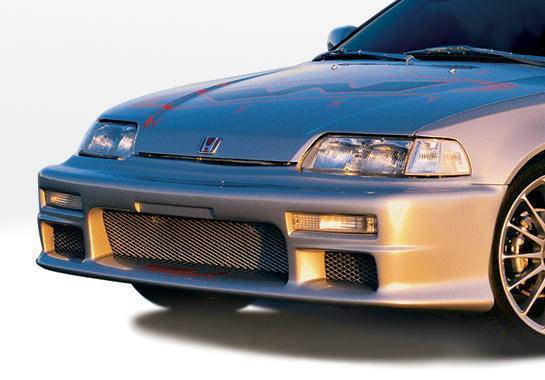 1988-1991 Honda Civic Hatchback POLYURETHANE Black Front Bumper-1