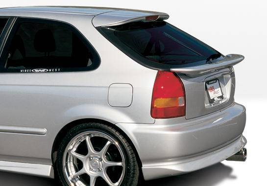 1996-2000 Honda Civic Hatchback POLYURETHANE Black Rear Lip-1