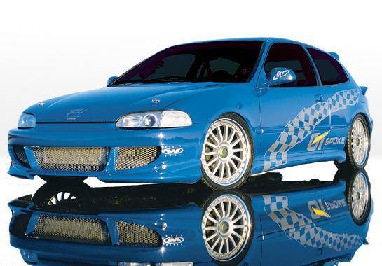 1992-1995 Honda Civic Hatchback POLYURETHANE Black Full Kit-1
