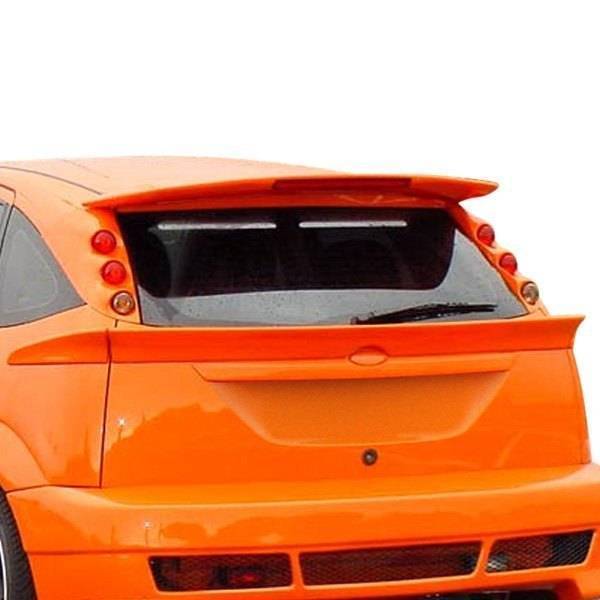 2000-2007 Ford Focus Hatchback 3 pcs Midspoiler Style FRP Primer Spoiler-2