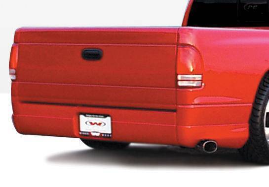 1997-2003 Dodge Dakota POLYURETHANE Black Rear Bumper-1