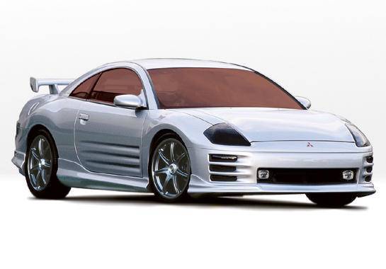 2000-2002 Mitsubishi Eclipse 2 doors POLYURETHANE Black Full Kit-1