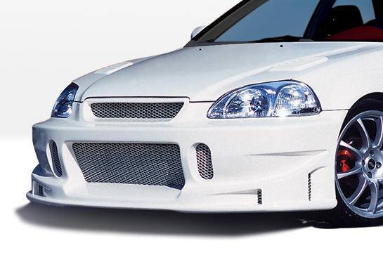 1996-1998 Honda Civic POLYURETHANE Black Front Bumper-1