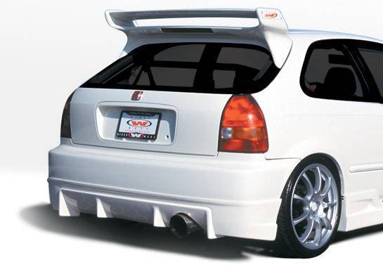 1996-2000 Honda Civic Hatchback POLYURETHANE Black Rear Lip-1