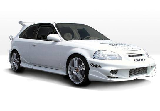 1996-1998 Honda Civic Hatchback POLYURETHANE Black Full Kit-2