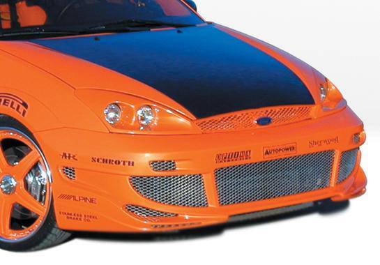 2000-2004 Ford Focus 4 doors POLYURETHANE Black Front Bumper-1