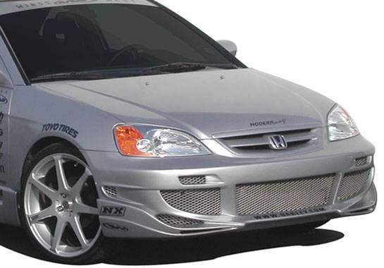 2001-2003 Honda Civic 2 doors 4 doors POLYURETHANE Black Front Bumper-1