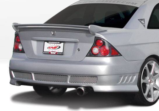 2001-2005 Honda Civic 2 doors POLYURETHANE Black Rear Bumper-1