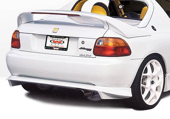 1993-1997 Honda Del Sol POLYURETHANE Black Rear Lip-1
