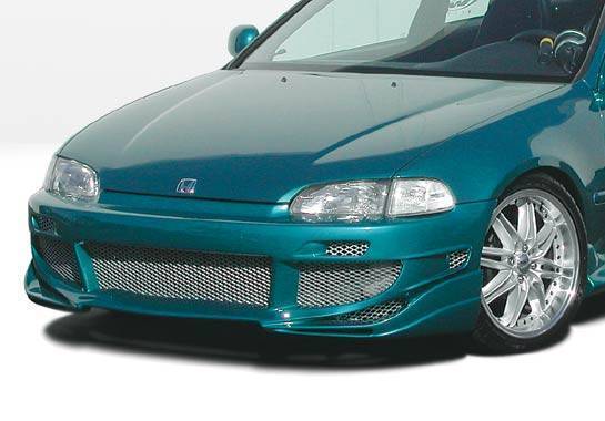 1992-1995 Honda Civic Hatchback 2 doors POLYURETHANE Black Front Bumper-1