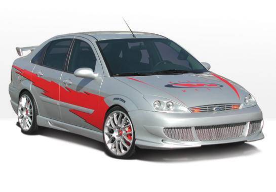 2000-2004 Ford Focus 4 doors POLYURETHANE Black Full Kit-2