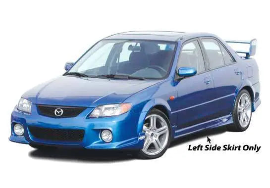 1999-2003 Mazda Protege POLYURETHANE Black Side Skirts-1