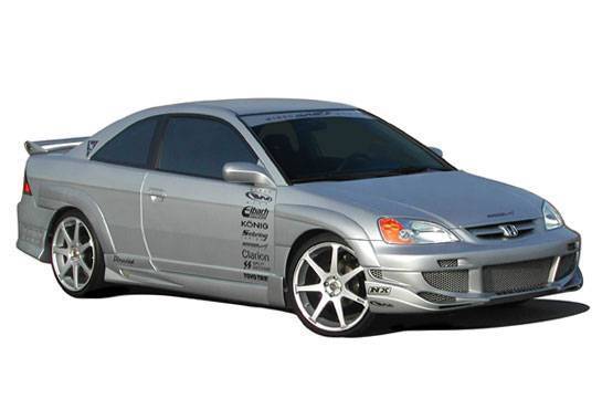 2001-2003 Honda Civic 2 doors POLYURETHANE Black Full Kit-1
