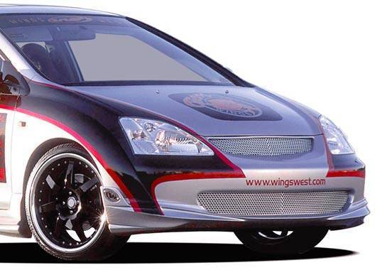 2002-2005 Honda Civic Hatchback POLYURETHANE Black Front Lip-1
