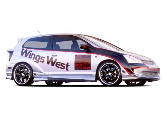 2002-2005 Honda Civic Hatchback POLYURETHANE Black Full Kit-1