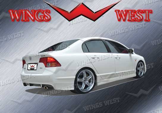 2006-2008 Honda Civic 4 doors POLYURETHANE Black Full Kit-3