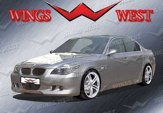 2004-2007 BMW 5 SERIES 4 doors POLYURETHANE Black Front Lip-1