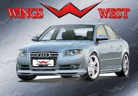2006-2008 Audi A4 4 doors POLYURETHANE Black Front Lip-1