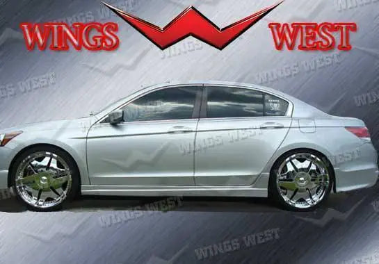 2008-2010 Honda Accord 4 doors POLYURETHANE Black Side Skirts-1